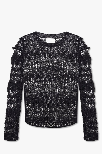 Isabel Marant Cooper Openwork Sweater In Black