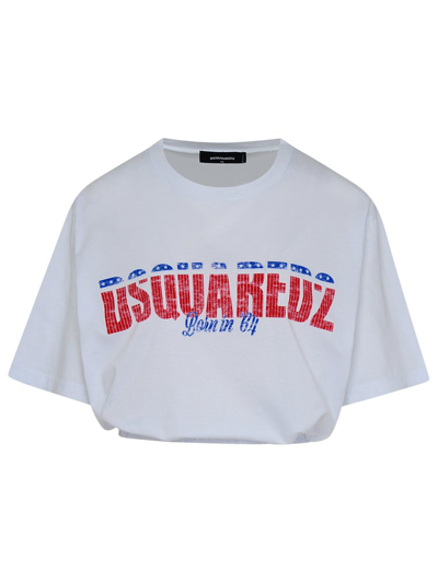 Dsquared2 Distressed Logo-print T-shirt In White