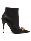 TOM FORD WOMEN'S 105MM CHAIN LEATHER ANKLE BOOTS