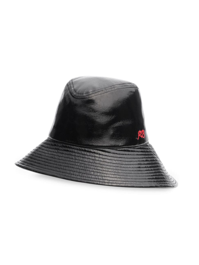 Rag & Bone Women's Vinyl Rain Fedora Bucket Hat In Black