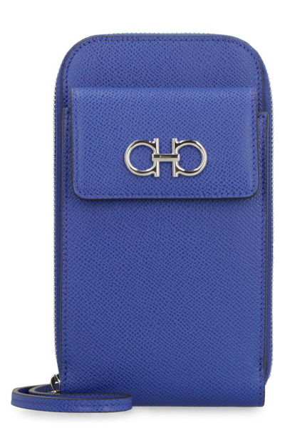 Ferragamo Salvatore  Gancini Mobile Phone Case In Blue