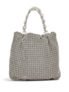 Aquazzura Galactic Mini Crystal-embellished Chainmail Tote In Silver