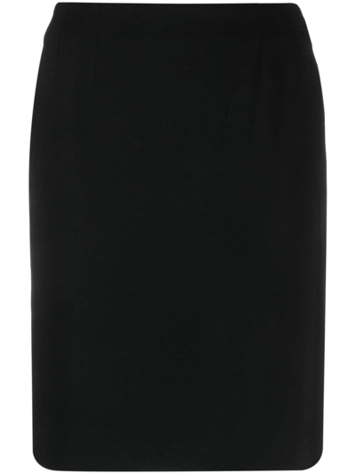 Pre-owned Dior 2000s  Pencil Wool Skirt In Black