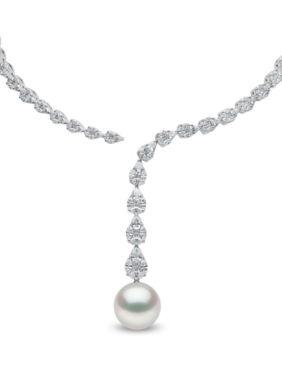 Yoko London 18kt White Gold South Sea Pearl And Diamond Necklace In 7
