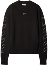 Off-white Arrows-embroidery Crew-neck Jumper In Black
