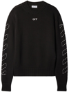 Off-white Regular Fit Jersey With Distinctive Logo And Textured Detailing In Black