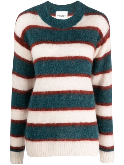 Marant Etoile Drussell Brushed-effect Striped Jumper In Neutrals