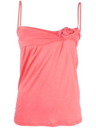 Pre-owned Dior 1990s  Knot-embellished Camisole Top In Pink