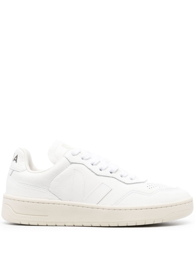 Veja V-90 Low-top Leather Sneakers In White