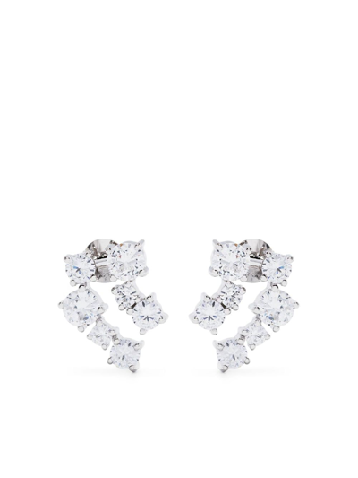 Completedworks Crystal Polished Drop Earrings In Silver