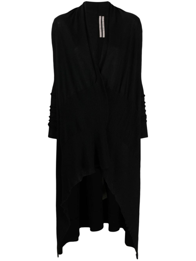 Rick Owens Long Cashmere Cardigan In Black