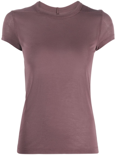 Rick Owens Cropped Level T-shirt In Purple