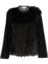 COMME DES GARÇONS FUR-DETAILING LONG-SLEEVE T-SHIRT