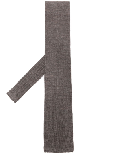 Fursac Fine-knit Wool Tie In Grey