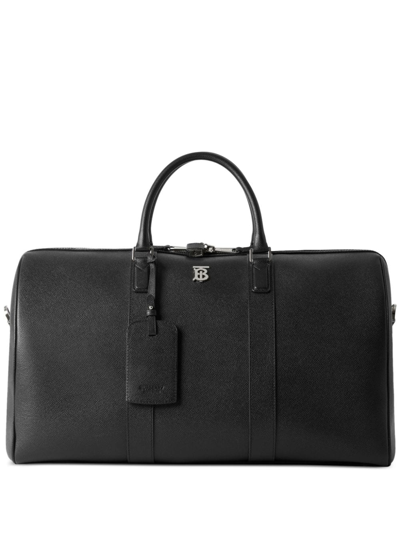 Burberry Boston Leather Holdall In Black