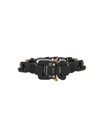 Alyx 1017  9sm Logo Printed Buckled Bracelet In Black