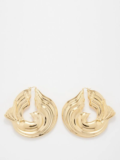 Nina Ricci Twisted Bird Gold-plated Hoop Earrings