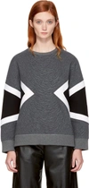 NEIL BARRETT Grey Zebra Modernist Sweatshirt