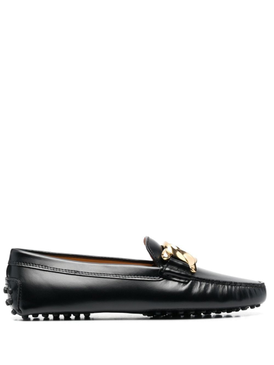 Tod's Gommini Embellished Leather Loafers In Black