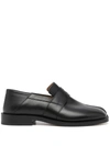 Maison Margiela Tabi Split-toe Glossed-leather Loafers In Black