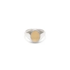 MAOR MAOR MEEK RING OVAL TOP IN SILVER AND YELLOW GOLD