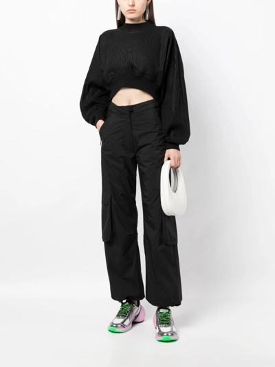 Off-white Off White Women Vortix Crop Sweatshirt In Black Black