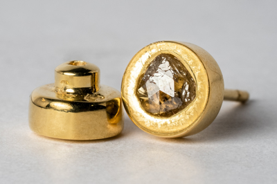 Parts Of Four Stud Earring (0.2 Ct, Tiny Faceted Diamond Slab, Yga+fcdia) In Gold