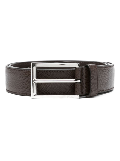 Prada Saffiano Leather Belt In Brown