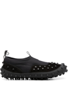 Sunnei 1000chiodi Stud-embellished Leather Sneakers In Black