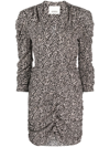 Isabel Marant Celina Floral-print Silk Dress In Schwarz