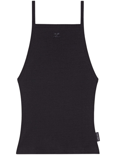 Courrèges Swallow Tank Top In Black  