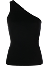 Agolde Brita One Shoulder Tank In Schwarz