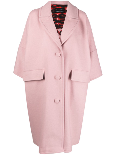 Gianluca Capannolo Single-breasted Wool-blend Coat In Pink