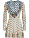 Etro Graphic-print Ruffle-detailing Dress In Nude