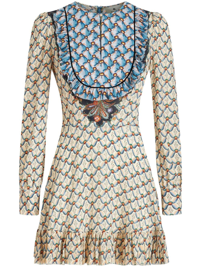 Etro Graphic-print Ruffle-detailing Dress In Multi