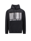Vtmnts Contrasting Prints Oversized Hooded Sweatshirt In Black