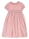 Mariella Ferrari Ruffled-detail Velvet Cotton Dress In Pink