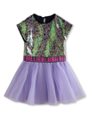 Billieblush Sequin-embellished Panelled Dress In Purple