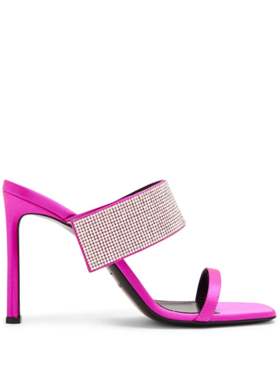 Sergio Rossi Sabot 95mm Crystal-embellished Sandals In Pink