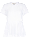 COMME DES GARÇONS RUFFLE-HEM MESH T-SHIRT