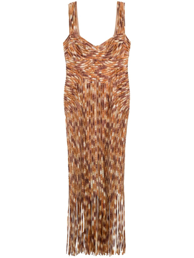 Simkhai Adalette Midi Dress In Brown | ModeSens