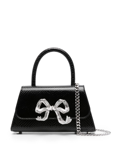 Self-portrait Mini Leather The Bow Bag In Black