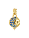 TEMPLE ST CLAIR WOMEN'S CELESTIAL LUNAR ECLIPSE 18K YELLOW GOLD, BLUE SAPPHIRE & 0.003 TCW DIAMOND MOON PENDANT