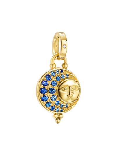 Temple St Clair Women's Celestial Lunar Eclipse 18k Yellow Gold, Blue Sapphire & 0.003 Tcw Diamond Moon Pendant In Blue/gold