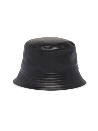 Prada Men's Nappa Leather Bucket Hat In Black