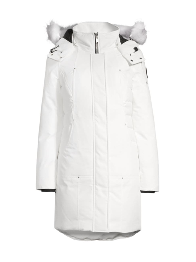 Moose Knuckles Cloud Hooded Parka In White