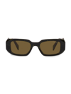 Prada Men's Symbole 49mm Rectangle Sunglasses In Dark Brown
