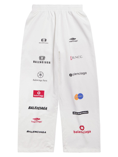Balenciaga Top League Baggy Sweatpants In White
