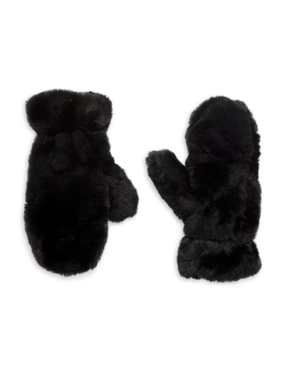 Apparis Women's Coco Faux Fur Flip-top Mittens In Noir