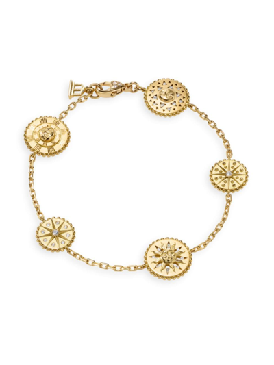Temple St Clair Women's Celestial Orbit 18k Yellow Gold & 0.35 Tcw Diamond Station Bracelet